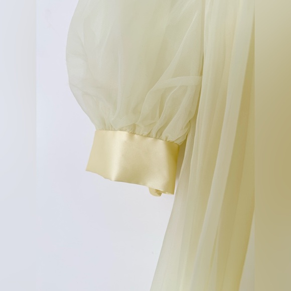 VTG 60s Womens M Butter Yellow Pegnoir Nightgown Set Sabrina Carpenter Babydoll - Picture 9 of 16